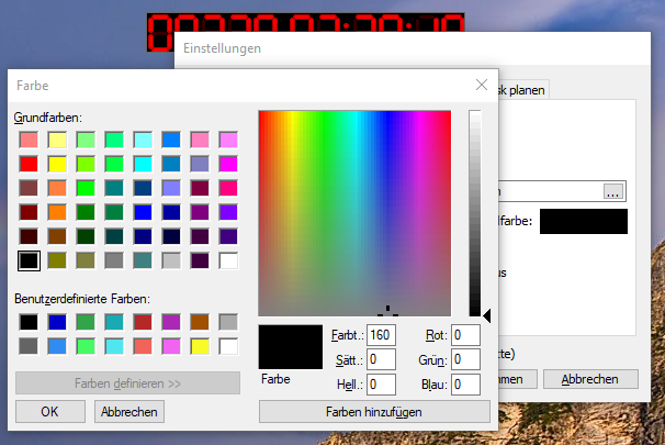 Hintergrund einstellen