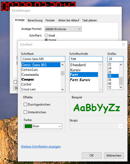 Schriftart einstellen