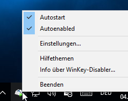 Einstellungen zum WinKeyDisabler